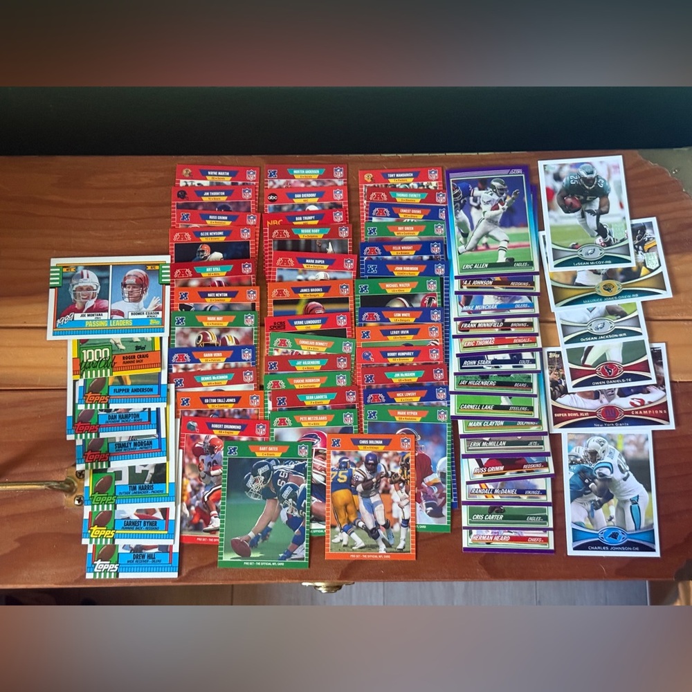 NFL Football Card Lot Vintage & Modern Stars Joe Montana Cris Carter 66 Cards